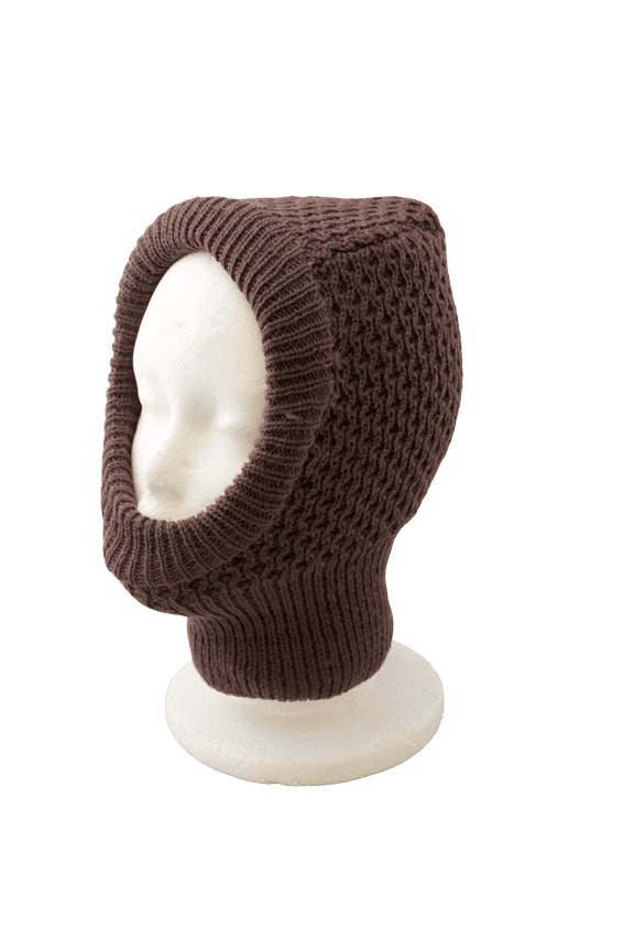 Windproof Ski Face Mask Winter Hat Warm Knitted Beanie Unisex Men's Ladies Brown
