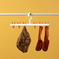 thumbnail image 1 of Windproof Sock Clips Hanger, Clothes Drying Rack With 360° Swivel Hook, Strong Clips For Drying Organizing Underwear Socks Hats Scarves Pants, 6 Clips, PP Plastic Material, 1 of 9