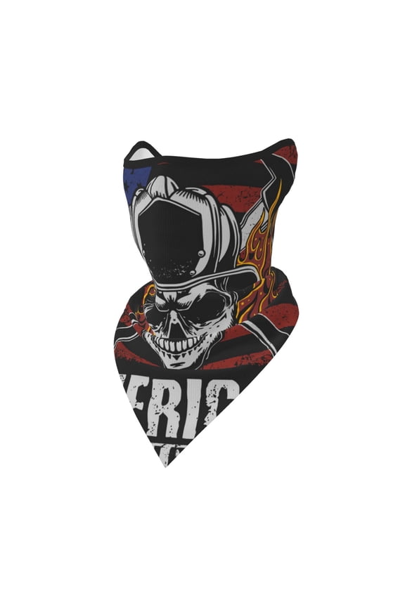 Windproof Sports Face Mask Protection Mesh Breathable Balaclava for Outdoor Activities, American Fire Fighter Skull