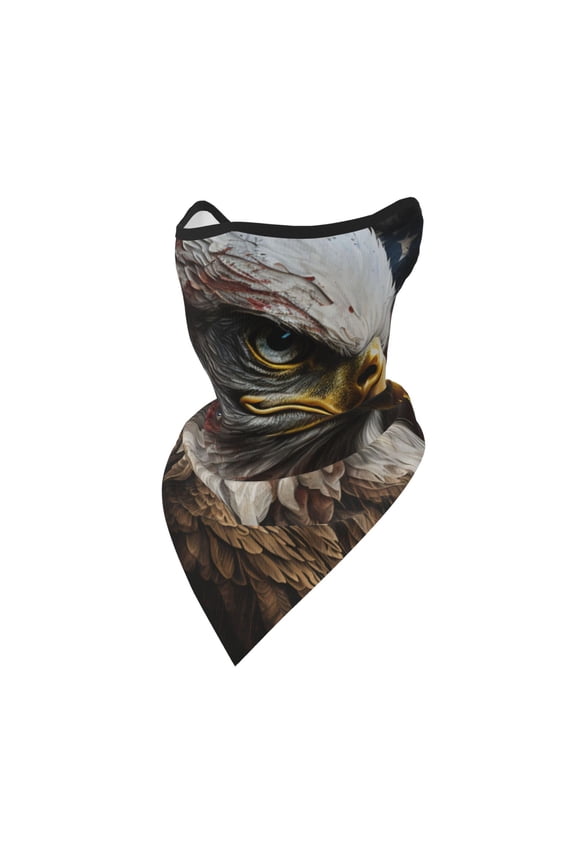 Windproof Sports Face Mask Protection Mesh Breathable Balaclava for Outdoor Activities, American Flag Bald Eagle USA