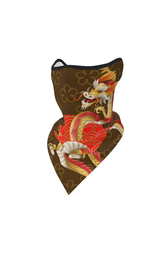 Windproof Sports Face Mask Protection Mesh Breathable Balaclava for Outdoor Activities, Asian Dragon Oriental Dragons