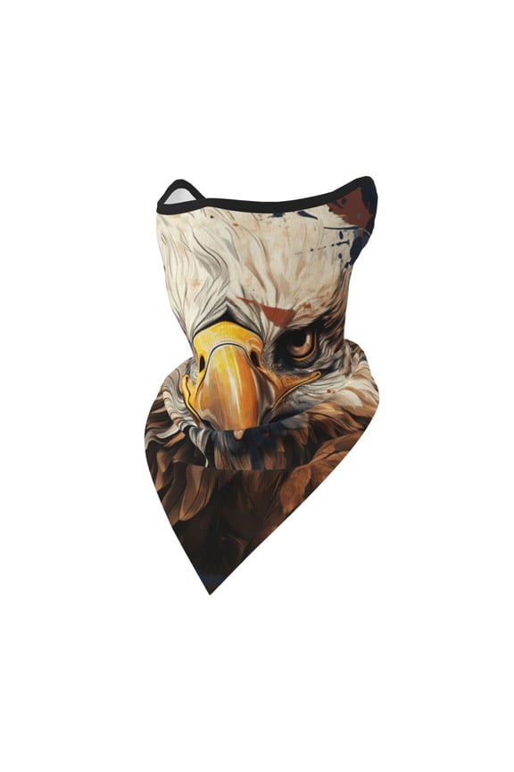 Windproof Sports Face Mask Protection Mesh Breathable Balaclava for Outdoor Activities, Bald Eagle And American Flag Cool