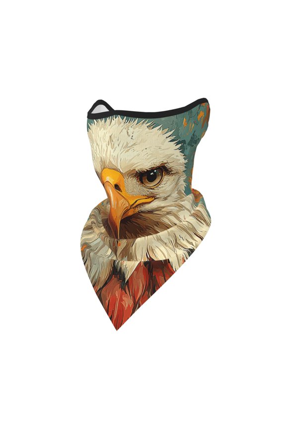 Windproof Sports Face Mask Protection Mesh Breathable Balaclava for Outdoor Activities, Bald Eagle Retro Art
