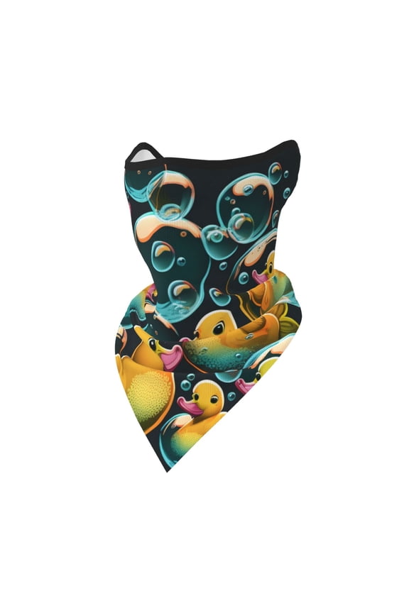 Windproof Sports Face Mask Protection Mesh Breathable Balaclava for Outdoor Activities, Cartoon Rubber Ducks Soap Bubbles Retro