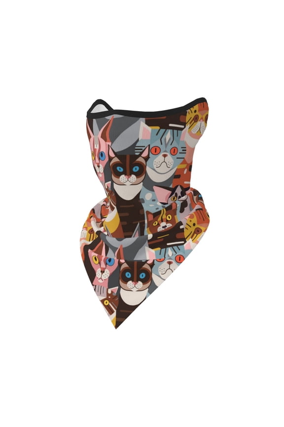 Windproof Sports Face Mask Protection Mesh Breathable Balaclava for Outdoor Activities, Cats In Funny Poses