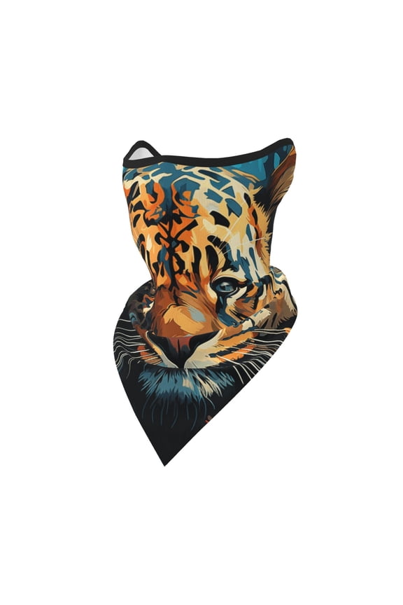 Windproof Sports Face Mask Protection Mesh Breathable Balaclava for Outdoor Activities, Cheetah Leopard Print Tiger Cool Art