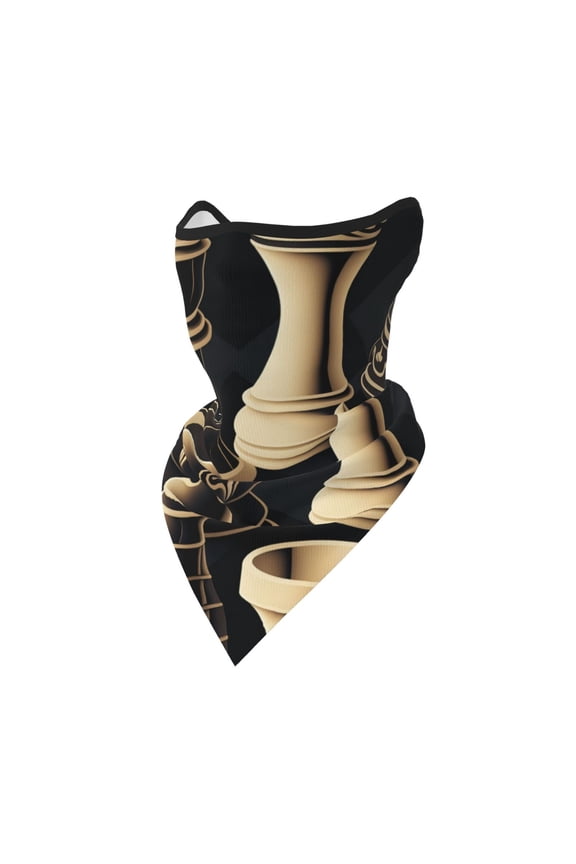 Windproof Sports Face Mask Protection Mesh Breathable Balaclava for Outdoor Activities, Chess Pieces Cool Black White