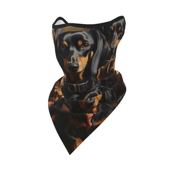 Windproof Sports Face Mask Protection Mesh Breathable Balaclava for Outdoor Activities, Dachshund Sausage Dogs Art