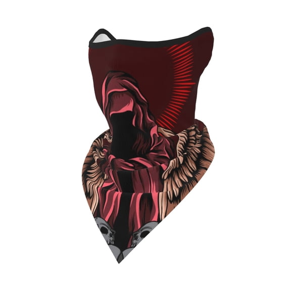 Windproof Sports Face Mask Protection Mesh Breathable Balaclava for Outdoor Activities, Dark Angel With Skull