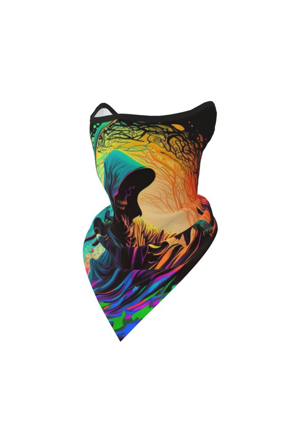 Windproof Sports Face Mask Protection Mesh Breathable Balaclava for Outdoor Activities, Dark Grim Reaper Psychedelic Death B2b8ef93