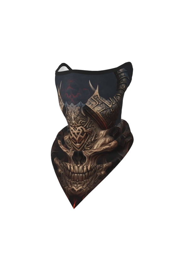 Windproof Sports Face Mask Protection Mesh Breathable Balaclava for Outdoor Activities, Demon Satanic Skull Red Eye