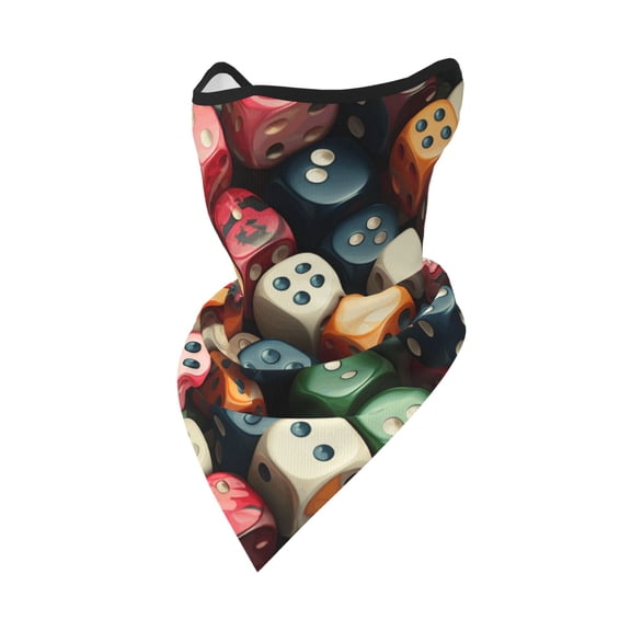 Windproof Sports Face Mask Protection Mesh Breathable Balaclava for Outdoor Activities, Domino Stones Dice Game