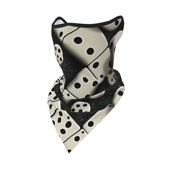 Windproof Sports Face Mask Protection Mesh Breathable Balaclava for Outdoor Activities, Domino Stones Dominoes Dice Game