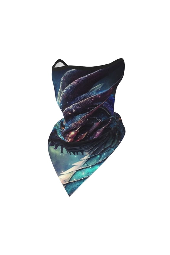 Windproof Sports Face Mask Protection Mesh Breathable Balaclava for Outdoor Activities, Dragon Cool Art Galaxy
