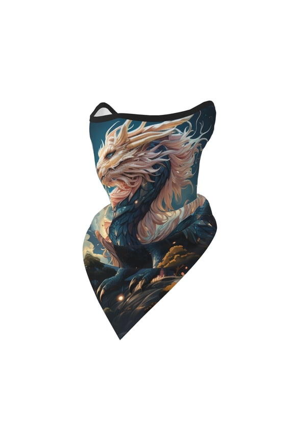 Windproof Sports Face Mask Protection Mesh Breathable Balaclava for Outdoor Activities, Dragon Sky Cool Art