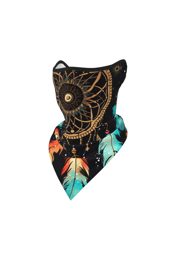 Windproof Sports Face Mask Protection Mesh Breathable Balaclava for Outdoor Activities, Dream Tribal Boho Vintage
