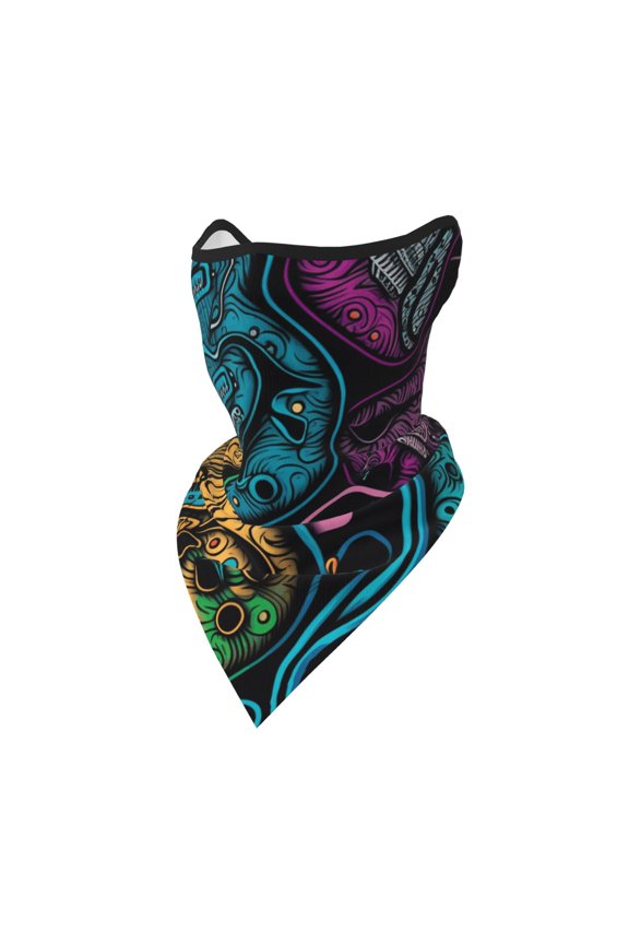 Windproof Sports Face Mask Protection Mesh Breathable Balaclava for Outdoor Activities, Electric Guitars Rock Music Colorful