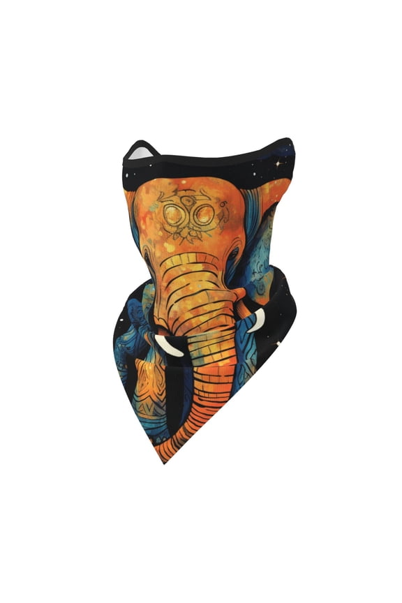 Windproof Sports Face Mask Protection Mesh Breathable Balaclava for Outdoor Activities, Elephant Indian Psychedelic Starry