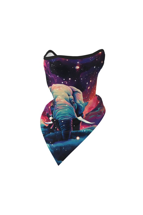Windproof Sports Face Mask Protection Mesh Breathable Balaclava for Outdoor Activities, Elephant Indian Starry Psychedelic Art