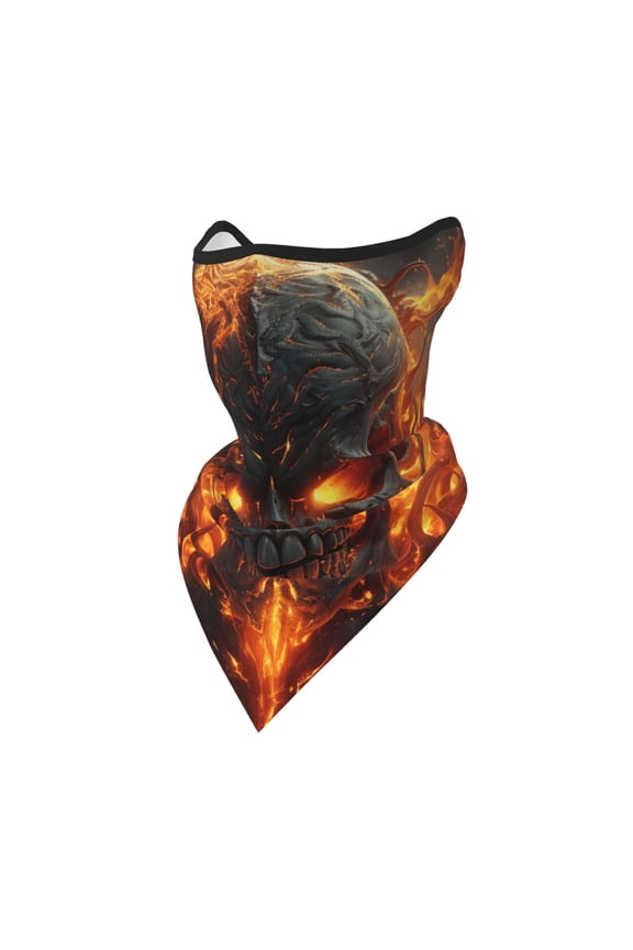 Windproof Sports Face Mask Protection Mesh Breathable Balaclava for Outdoor Activities, Fire Skull Gothic Cool