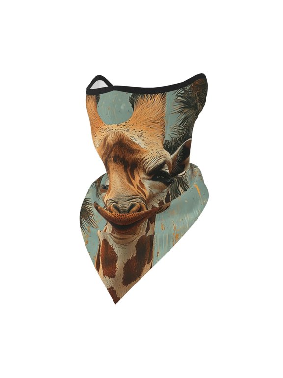 Windproof Sports Face Mask Protection Mesh Breathable Balaclava for Outdoor Activities, Giraffe Vintage