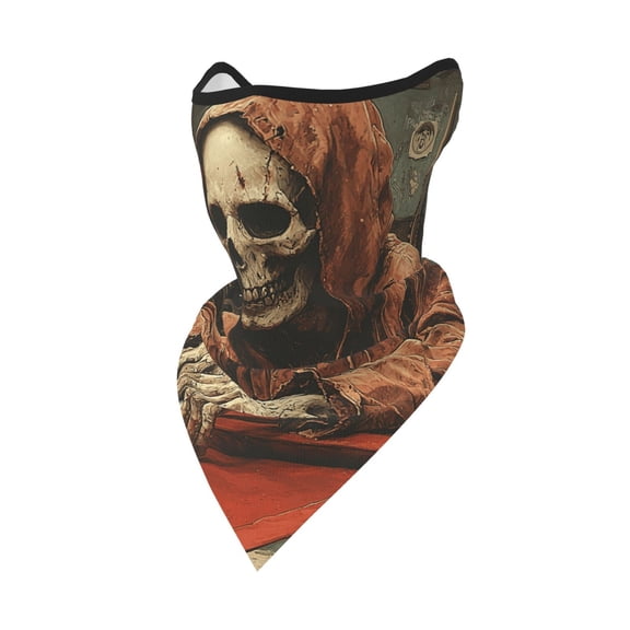 Windproof Sports Face Mask Protection Mesh Breathable Balaclava for Outdoor Activities, Grim Reaper Funny Billiards Vintage