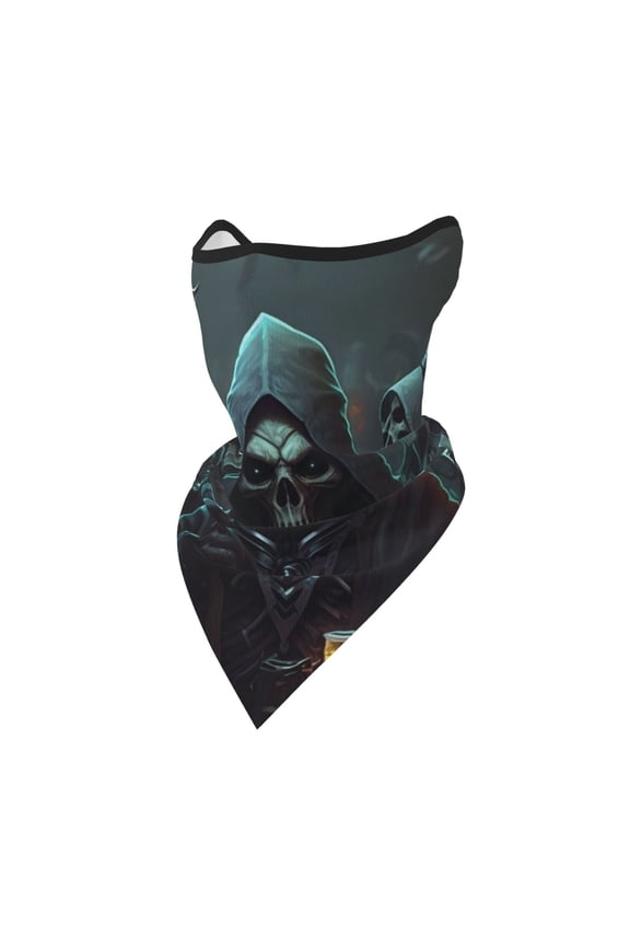 Windproof Sports Face Mask Protection Mesh Breathable Balaclava for Outdoor Activities, Grim Reaper Party Skull Cool