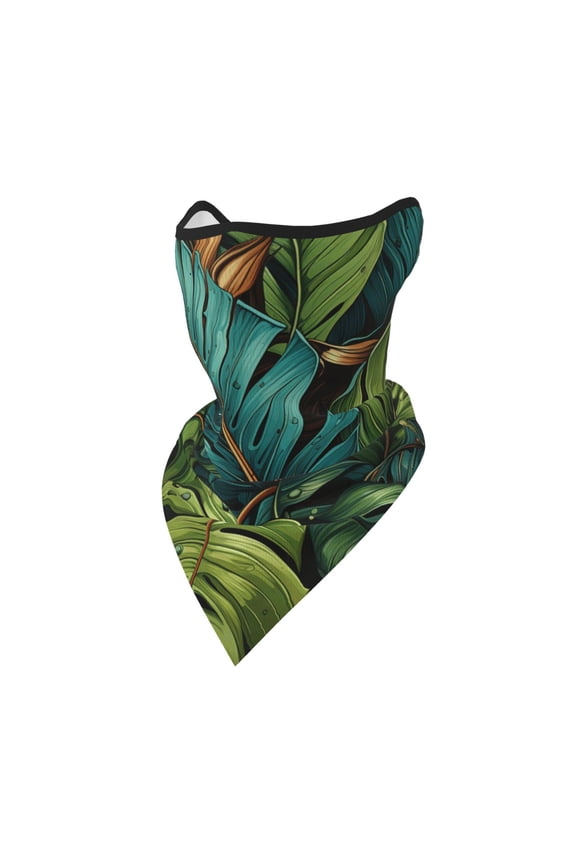Windproof Sports Face Mask Protection Mesh Breathable Balaclava for Outdoor Activities, Hawaii Tiki Palm Leaf Cool