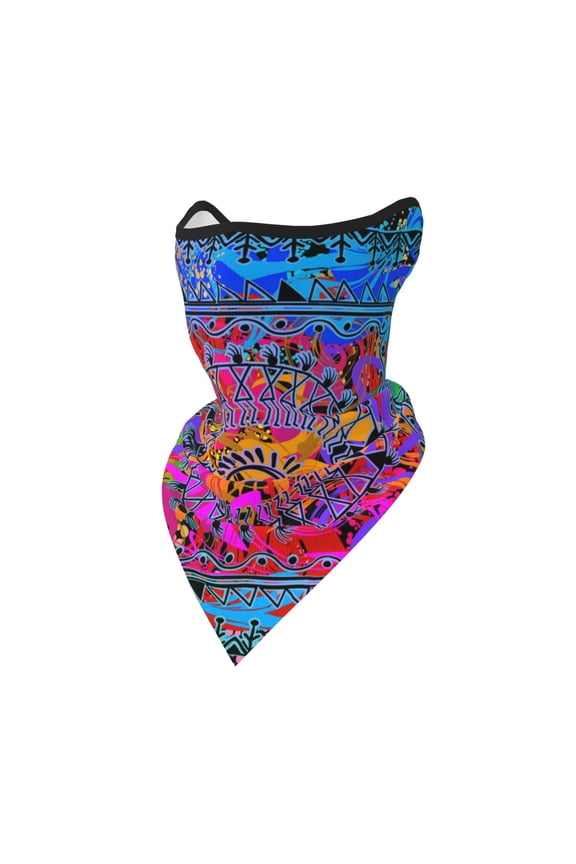 Windproof Sports Face Mask Protection Mesh Breathable Balaclava for Outdoor Activities, Indian Tribal Art Colorful