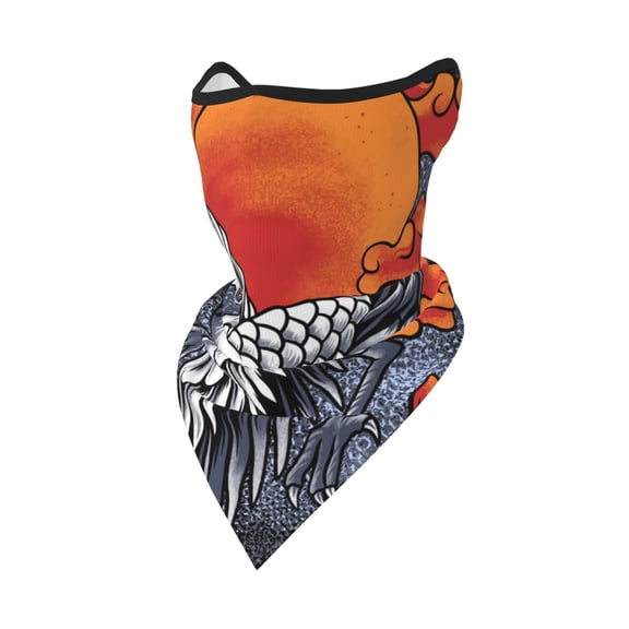 Windproof Sports Face Mask Protection Mesh Breathable Balaclava for Outdoor Activities, Japanese Cranes Art