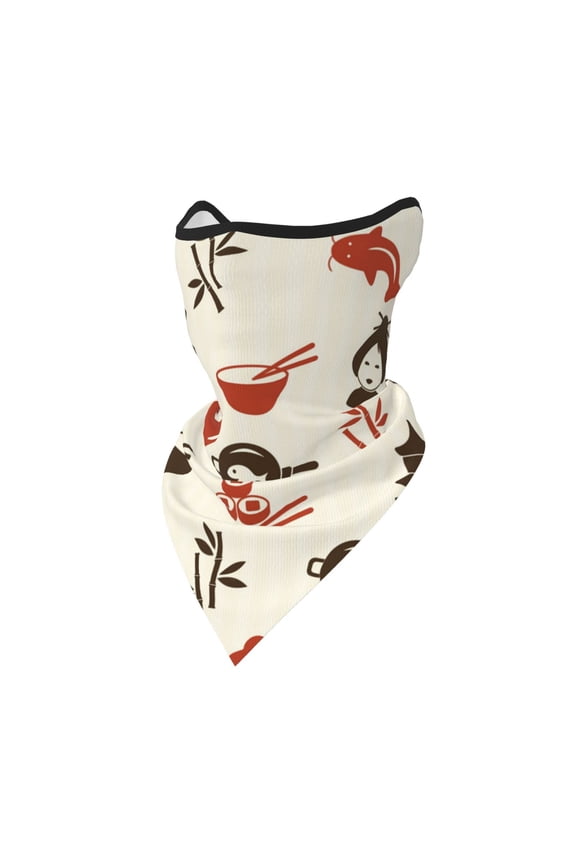 Windproof Sports Face Mask Protection Mesh Breathable Balaclava for Outdoor Activities, Japanese Culture Japan