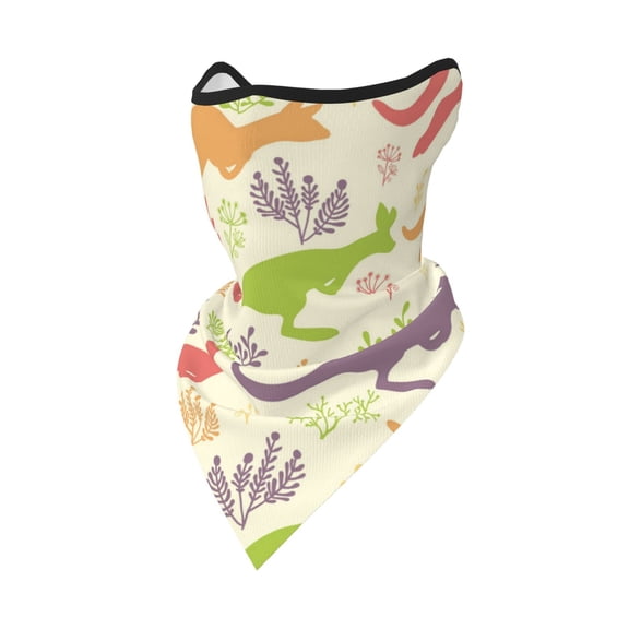 Windproof Sports Face Mask Protection Mesh Breathable Balaclava for Outdoor Activities, Jumping Animal Vintage Silhouette