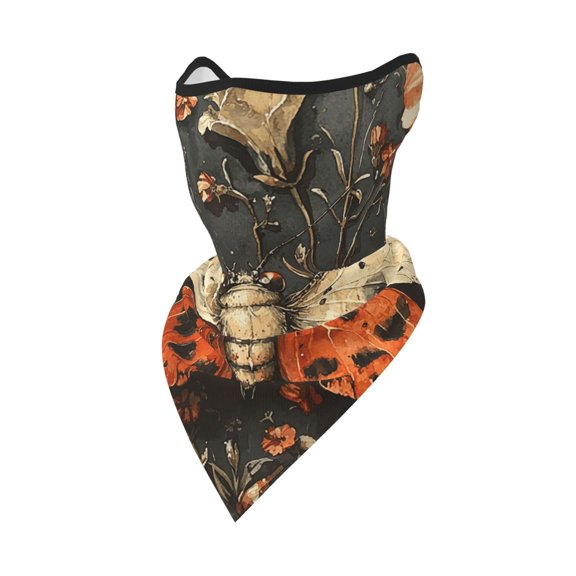Windproof Sports Face Mask Protection Mesh Breathable Balaclava for Outdoor Activities, Moth Gothic Death Painting Watercolor