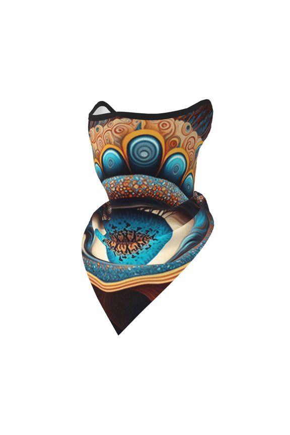 Windproof Sports Face Mask Protection Mesh Breathable Balaclava for Outdoor Activities, Mushroom Swirls Eyes Psychedelic Art