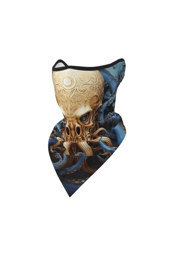 Windproof Sports Face Mask Protection Mesh Breathable Balaclava for Outdoor Activities, Octopus Kraken Monster Art Vintage