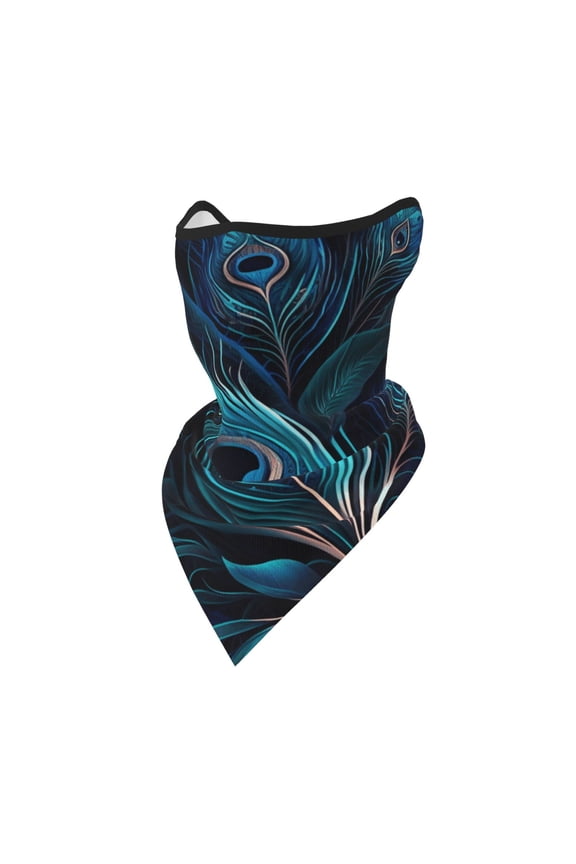 Windproof Sports Face Mask Protection Mesh Breathable Balaclava for Outdoor Activities, Peacock Feathers Cool Peafowl