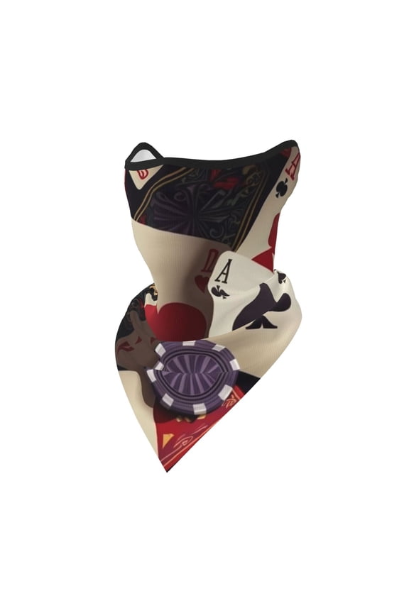 Windproof Sports Face Mask Protection Mesh Breathable Balaclava for Outdoor Activities, Playing Poker Cards Casino Retro