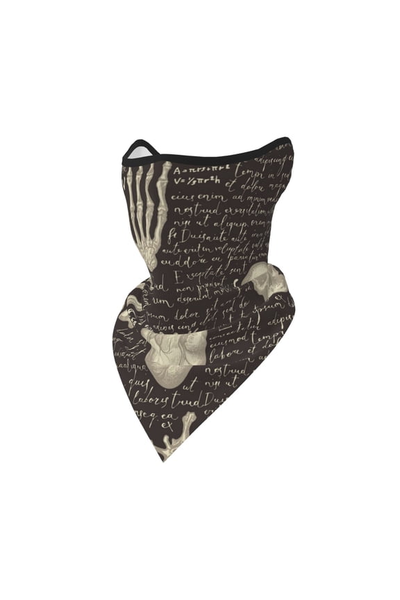 Windproof Sports Face Mask Protection Mesh Breathable Balaclava for Outdoor Activities, Retro Pattern Human Organs And Bones