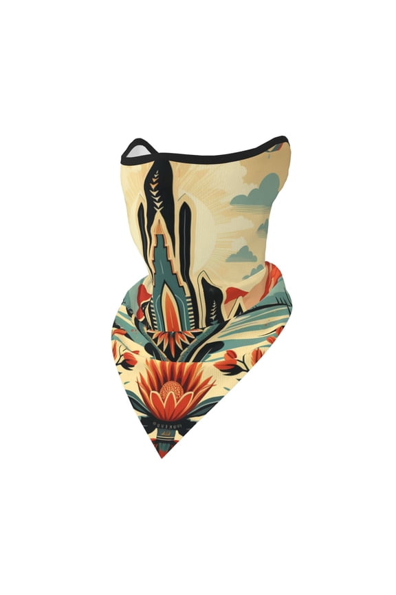 Windproof Sports Face Mask Protection Mesh Breathable Balaclava for Outdoor Activities, Retro Southwestern Style Art