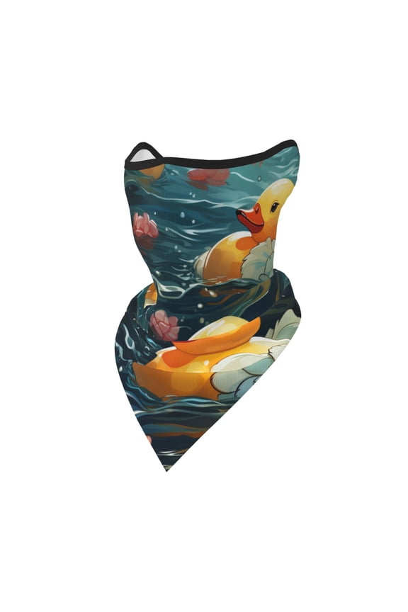 Windproof Sports Face Mask Protection Mesh Breathable Balaclava for Outdoor Activities, Rubber Yellow Duck Art