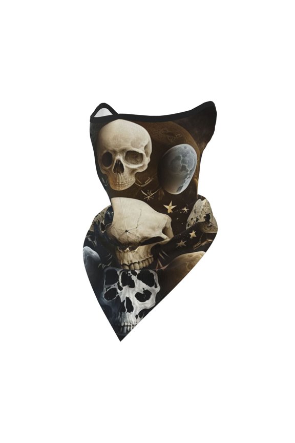 Windproof Sports Face Mask Protection Mesh Breathable Balaclava for Outdoor Activities, Skull Head Magic Moon Phases
