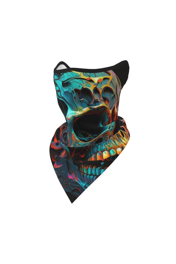 Windproof Sports Face Mask Protection Mesh Breathable Balaclava for Outdoor Activities, Skull Head Psychedelic Cool
