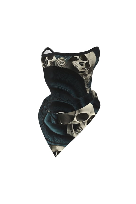 Windproof Sports Face Mask Protection Mesh Breathable Balaclava for Outdoor Activities, Spiral Skull And Bones