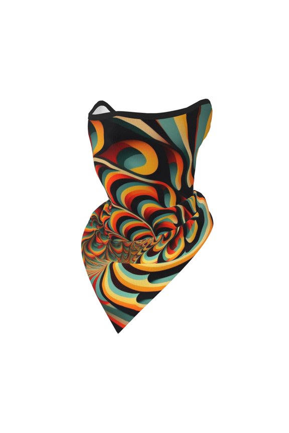 Windproof Sports Face Mask Protection Mesh Breathable Balaclava for Outdoor Activities, Spiral Trippy Illusion Psychedelic Optical