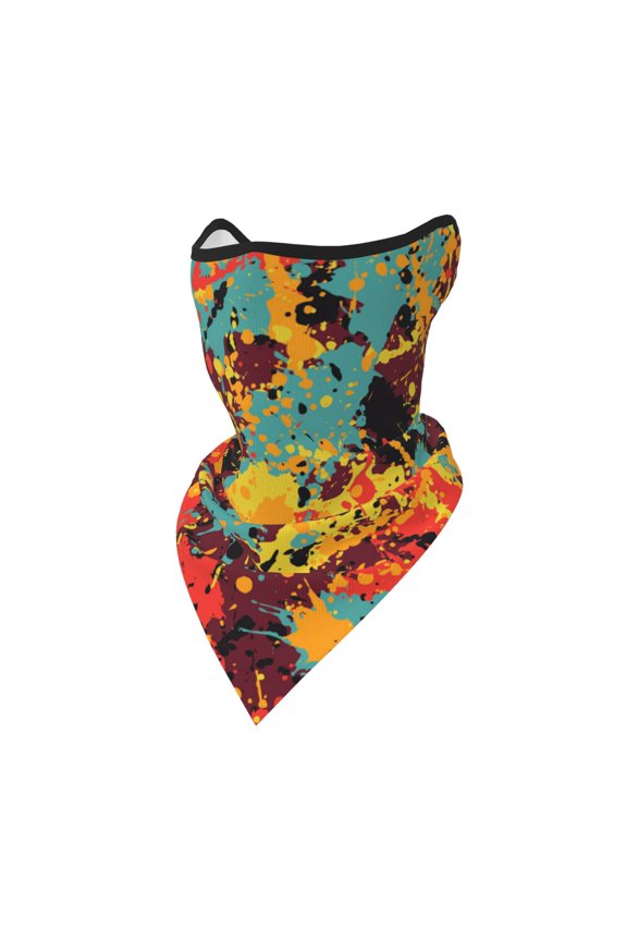 Windproof Sports Face Mask Protection Mesh Breathable Balaclava for Outdoor Activities, Splatter Ink Paint Grunge Splash