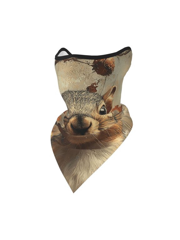 Windproof Sports Face Mask Protection Mesh Breathable Balaclava for Outdoor Activities, Squirrel Retro