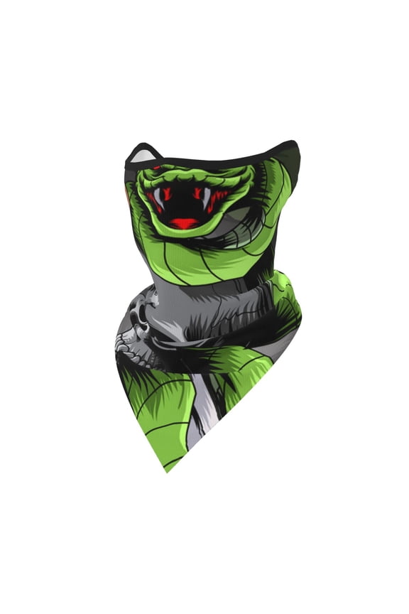 Windproof Sports Face Mask Protection Mesh Breathable Balaclava for Outdoor Activities, Sword Pierced Skull With Snake