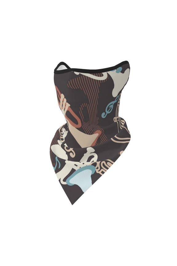 Windproof Sports Face Mask Protection Mesh Breathable Balaclava for Outdoor Activities, Trumpet Music Time Vintage