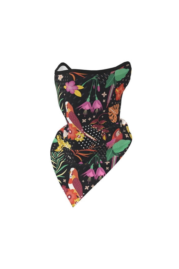 Windproof Sports Face Mask Protection Mesh Breathable Balaclava for Outdoor Activities, Vintage Hawaiian Parrots