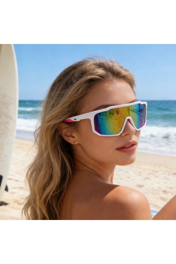 Windproof Sports Sunglasses with UV Protection for Cycling Running and Outdoor Activities - Lightweight Durable Frame with Comfort Fit Design Suitable for Multiple Sports